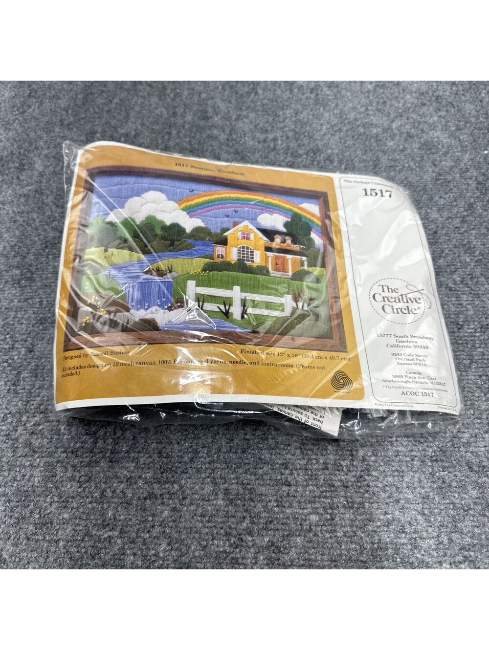 Summer Rainbow Embroidery Kit 1517 Creative Circle Vintage 1984 New Sealed